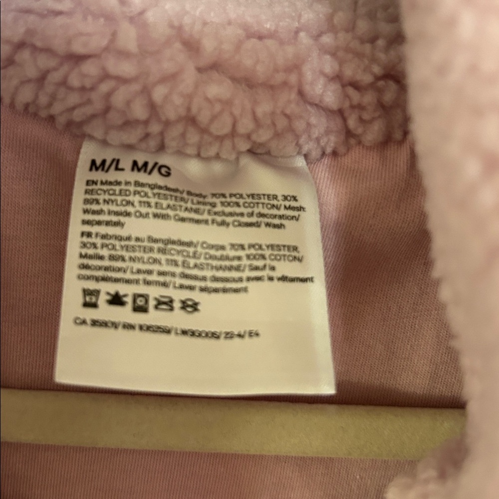 Lululemon Cozy Pink Tumbled Fleece Half Zip Pullover - Picture 5 of 7